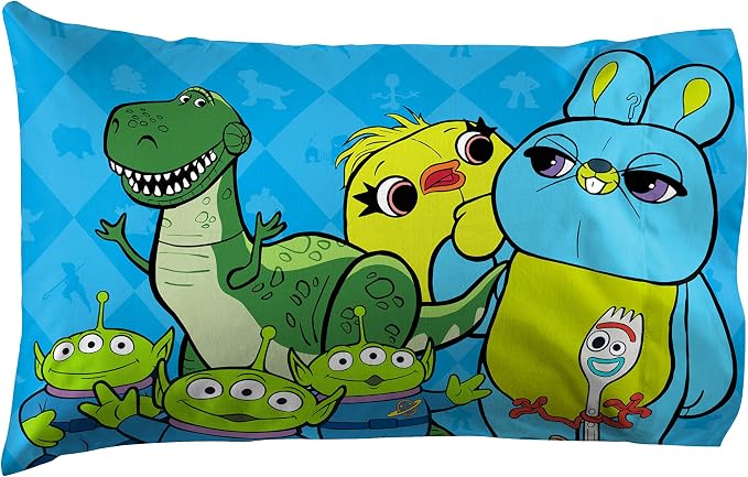 Disney Toy Story Buzz Woody Twin Comforter Set 4 Piece Kids Bedding, Blue | Jessie Rex, Bed in a Bag, Comforter Sheets Pillowcase, Official Product, Soft Microfiber, Machine Washable, Kids Gift - Image 9