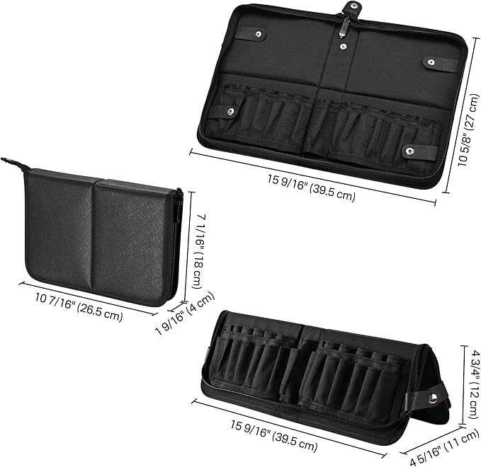 BYOOTIQUE Travel Makeup Brush Bag Foldable Holder Organizer Portable | ArtistPortable Stand-up Cosmetic Bag,Artist Storage with Multiple Pockets,Makeup Artist Brush Organizer - Image 9