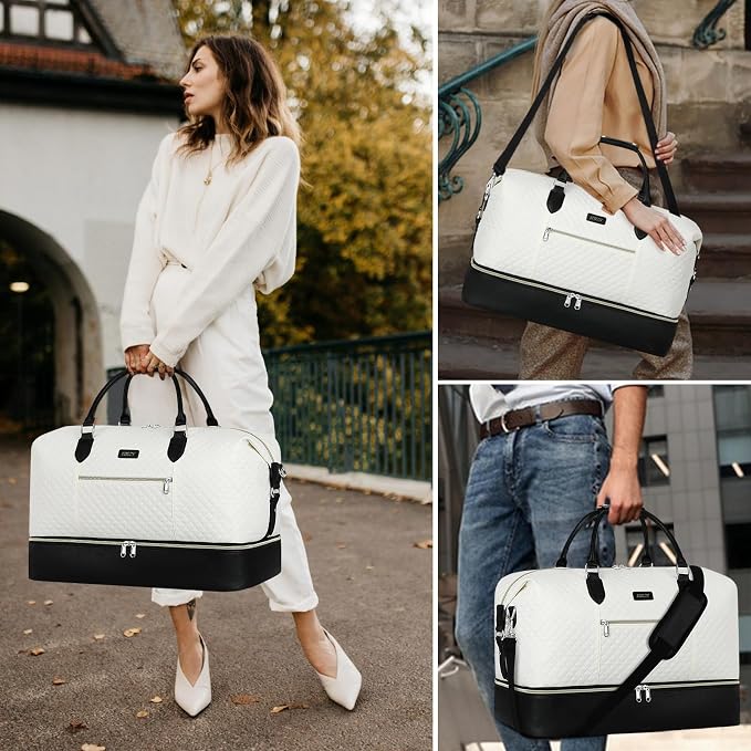ITIEZY Weekender Overnight Bag for Women - Large Travel Duffel Bag with Shoe Compartment, Gym Duffel Bag Hospital Bag Carry On Tote Bags for Airplanes with Crossbody Bag Toiletry Bag 3Pcs Set - Image 7