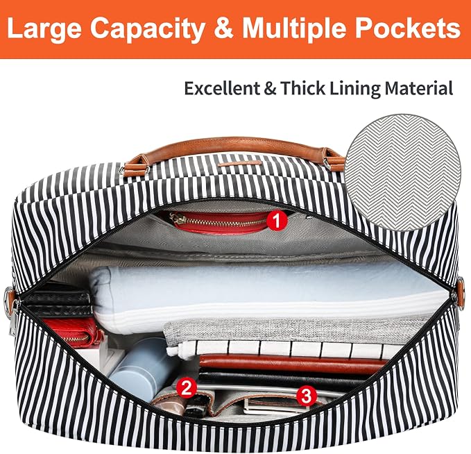 IBFUN Weekender Bags for Women, 21" Weekender Travel Bag, Travel Duffle Bag with Shoe Compartment Carry on Overnight Duffel Bag for Weekend Travel Business Trip, 3PCS - Image 7