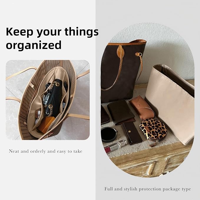 DGAZ Purse Organizer Insert Fits Neverfullbag Mini/PM/MM/GM,Silk Bag Organizer,Luxury Handbag & Tote Shaper(Chai,BB) - Image 8