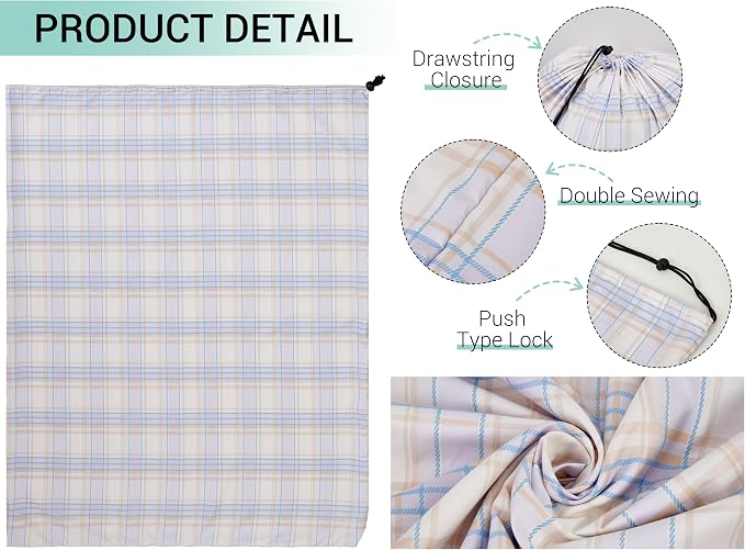 ZPECC Bulk Travel Laundry Bag,Extra Large Heavy Duty Laundry Bags 24 Pack,Washable Dirty Clothes Organizer for Commercial College Dorm Hotel Camping and Home Storage 30x40(Light Purple Checkered) - Image 7