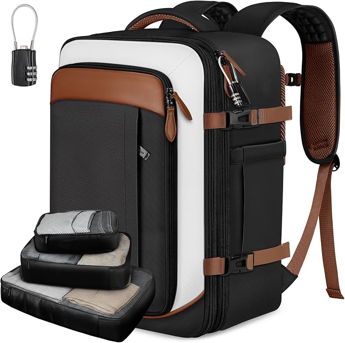 Vancropak 40L Carry on Backpack for Travel, Flight Approved Expandable Bag | 3 Packing Cubes, 17.3" Laptop Compartment, Water-Resistant, Anti-Theft, Lightweight Weekender Travel Bag, Business Backpack - Image 8