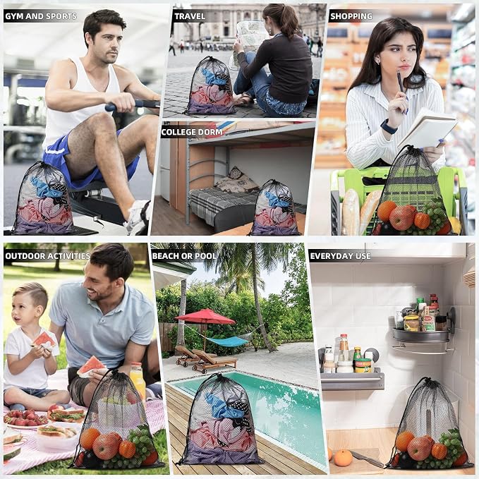 40PCS Mesh Drawstring Bags - Durable Delicate Nylon Laundry Bags Multicolor Small Gym Travel Beach Storage Bags With Locking Closure For College, Gym, Yoga, Sport - Image 6