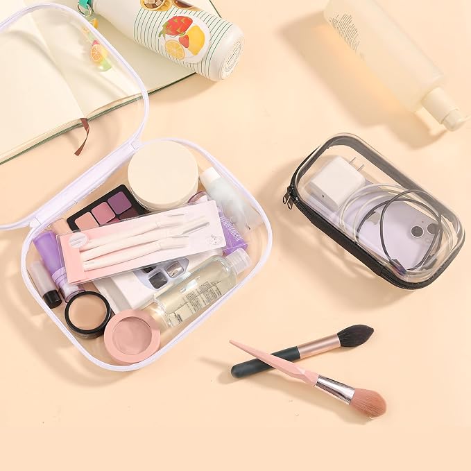 8PCS Extra Large 14.2" Clear Hard Shell Zipper Case : Clear Zipper Pouches Waterproof Lightweight Plastic Organizer Makeup Bag Organizer Hard Toy Storage Travel Pouches (4S+2M+2L) - Image 9