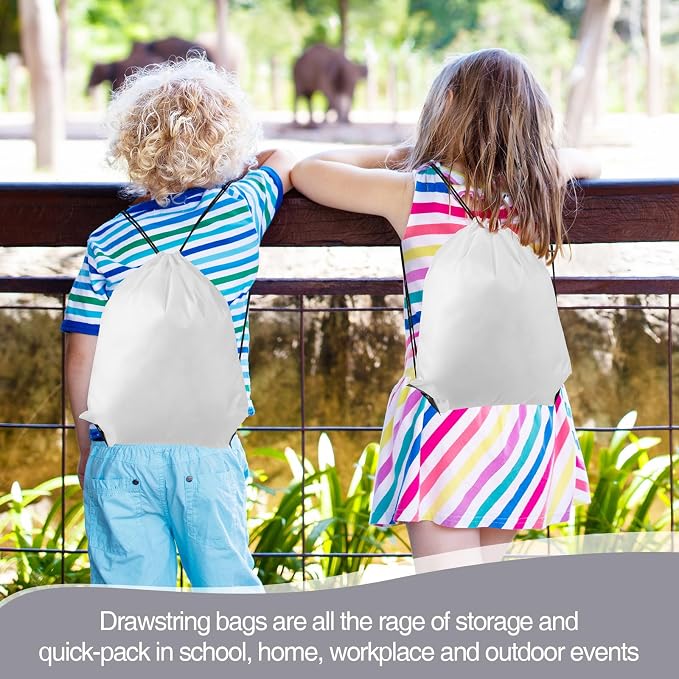 Shappy Drawstring Backpack Bulk Sports Gym Cinch Bag Polyester String Bag for Men Women - Image 6