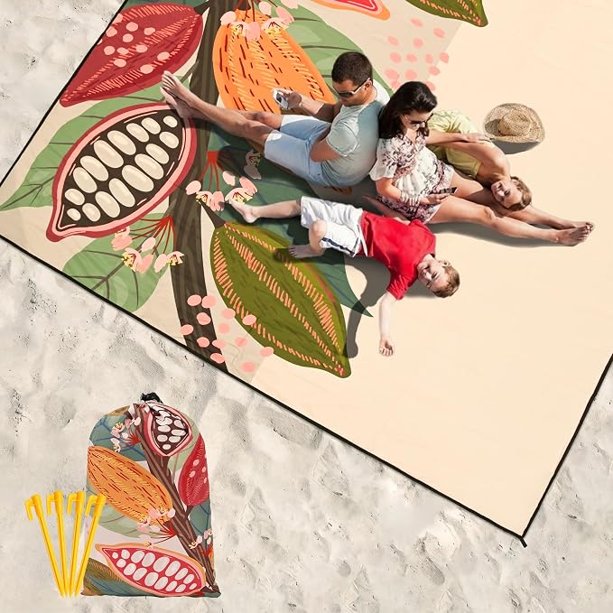 HIHOHO Beach Blanket Waterproof Sandproof Extra Large Beach Mat 79" X 83"/120"x108"for 1-8 Adults Quick Drying Durable Outdoor Picnic Mat for Beach Travel Camping Hiking - Image 6