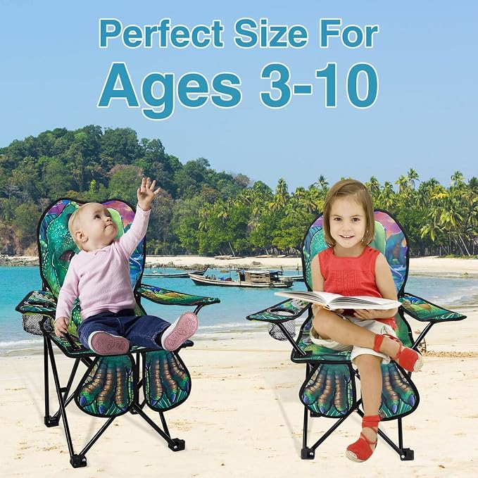KABOER Kids Outdoor Folding Camping Chair with Cup Holder Carrying Bag | Portable Camping Chair for Beach Picnic Camping Travel Lawn Ages 3-10 - Image 7