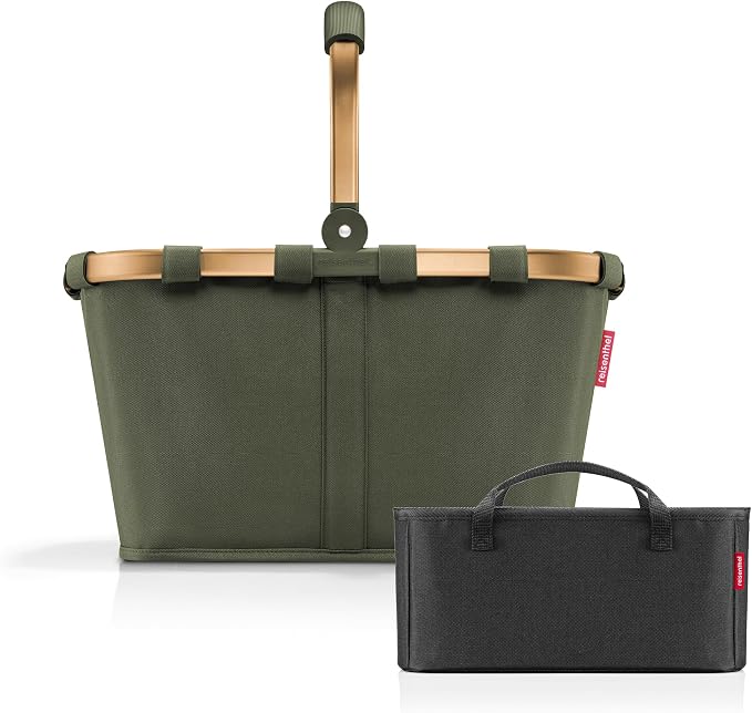 reisenthel Carry Bag + Organiser - Functional Bag Organiser: For Even More Order in Your reisenthel Shopping Basket, Forest Gold + Black, B 48 x H 29 x T 28 cm, Elegant by reisenthel%C2%AE
