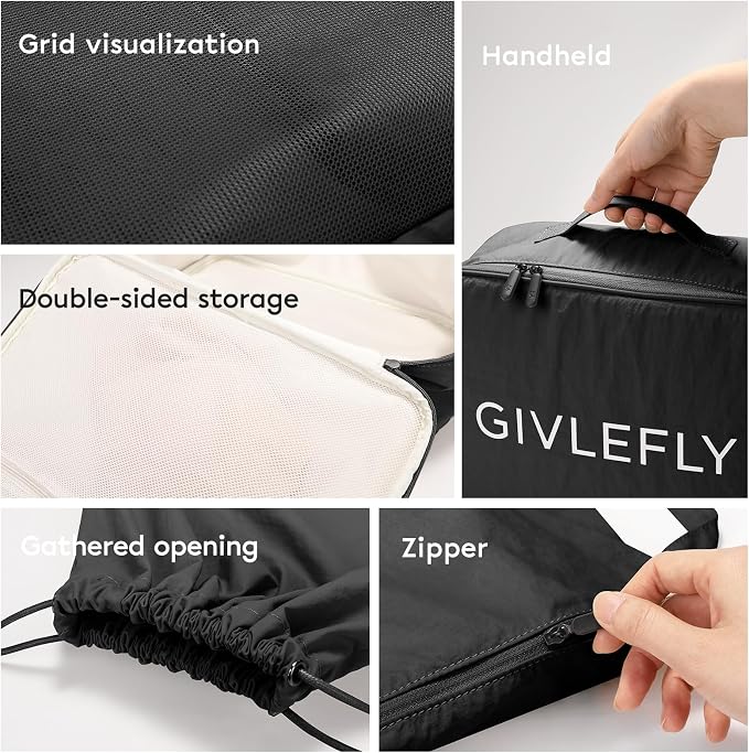 GIVLEFLY Compression Packing Cubes for Travel, 6-Piece Lightweight Luggage Organizer Bags, Space Saving Suitcase Packing Set for Women - Image 9