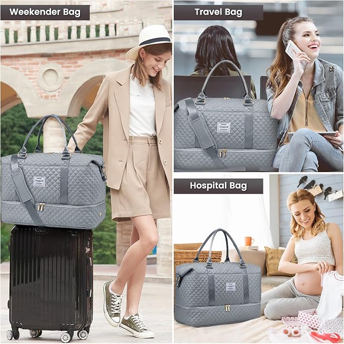 LOVEVOOK Travel Duffle Bag,Weekender Bags for Women with Shoe Compartment,Carry on Overnight Bag with Toiletry Bag,Gym Duffel Bag with Wet Pocket, Hospital Bags for Labor and Delivery - Image 6