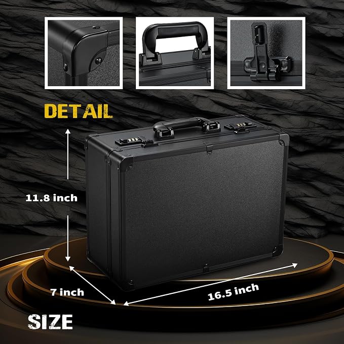Yueieoun Barber Accessories Case, Profesional Barbers Briefcase Tool Case, Barber Cases for Clippers and Supplies, Hair Scissors Clippers Trimmer Organizer, Barbers Suitcase with Code Lock Black - Image 7