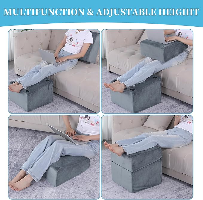 Under Desk Foot Rest, ROYALAY Ergonomic Office Footrest with 3 Adjustable Heights, High-Density Memory Foam Leg Rest for Home, Travel, Airplane with Washable Cover - Image 7