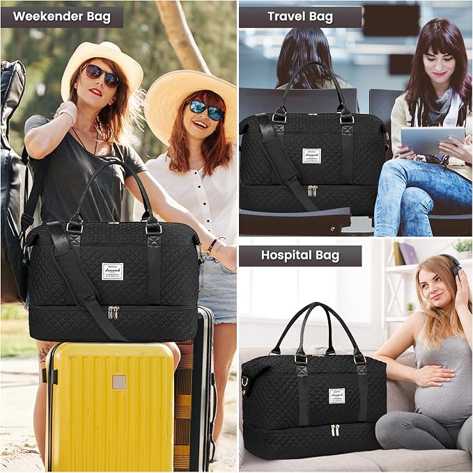 LOVEVOOK Travel Duffle Bag,Weekender Bags for Women with Shoe Compartment,Carry on Overnight Bag with Toiletry Bag,Gym Duffel Bag with Wet Pocket, Hospital Bags for Labor and Delivery - Image 6