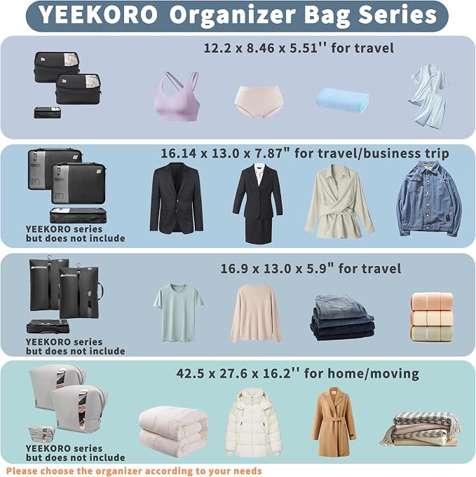 Compression Packing Cubes for Travel, Small Vacuum Bags for Business Trip, 12 Inch Professional IP67 Reusable Packing Cubes, Organizer Bags for Luggage for Women & Men(2 PACK, No Pump) - Image 7