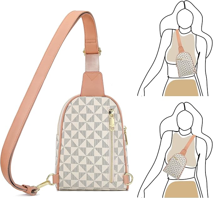 INICAT RFID Blocking Sling Bag,Anti Theft Crossbody Bags for Women,Travel Gifts Fanny Pack Cross Body Purses Woman Leather