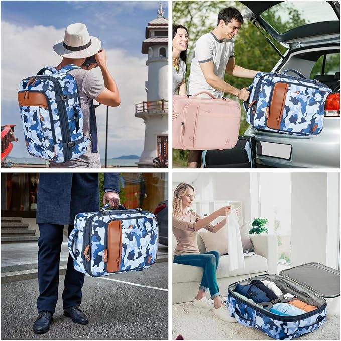 Lumesner 40L Expandable Carry On Travel Backpack with 4 Packing Cubes | Flight Approved, Fits 17 inch Laptop, Water-resistant, Suitcase Backpack, Business Weekender Luggage, Gift for Men & Women - Image 8