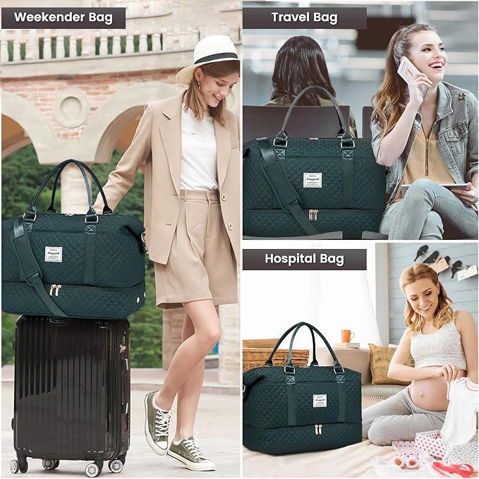 LOVEVOOK Travel Duffle Bag,Weekender Bags for Women with Shoe Compartment,Carry on Overnight Bag with Toiletry Bag,Gym Duffel Bag with Wet Pocket, Hospital Bags for Labor and Delivery - Image 6