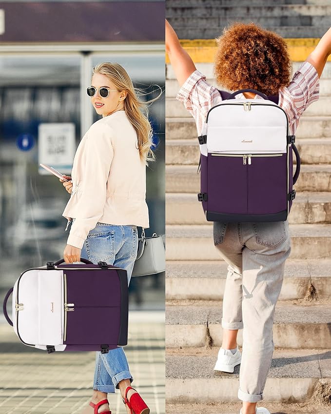 LOVEVOOK 40L Large Travel Backpack for Women, Flight Approved, Waterproof, TSA Compliant, Fits 17.3'' Laptop, 17 Pockets, 3 Packing Cubes - Image 9