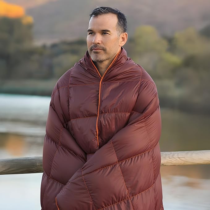 Get Out Gear Down Camping Blanket - Puffy, Packable, Lightweight and Warm | Ideal for Outdoors, Travel, Stadium, Festivals, Beach, Hammock | 650 Fill Power Water-Resistant Backpacking Quilt - Image 6