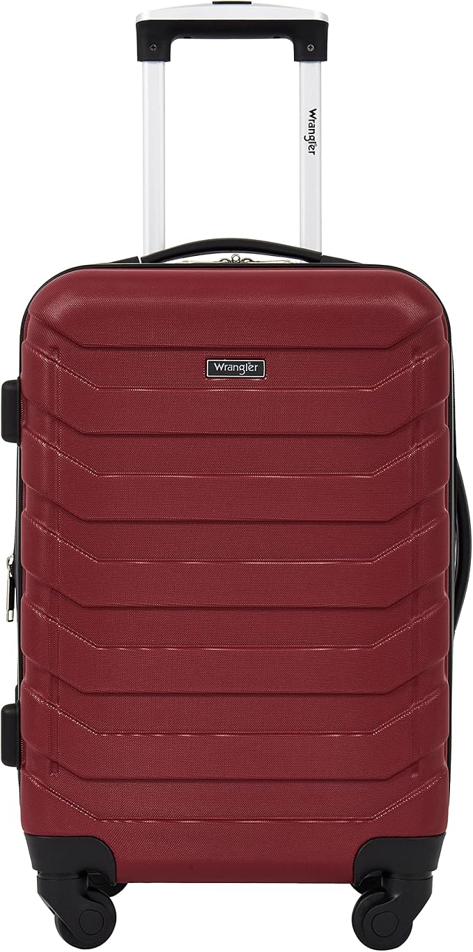 Wrangler 4 Piece Miami Luggage and Packing Cubes Set, Red - Image 11