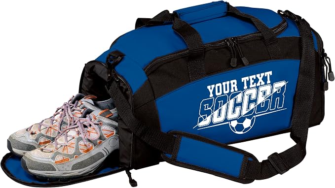 Personalized Soccer Duffel Bag with Shoe Compartment – Custom Name Sports Bag for Boys & Girls – Soccer Practice & Travel Gear Bag by all+about+me+company