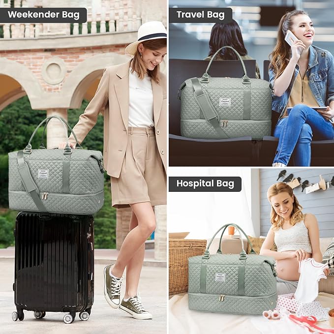 LOVEVOOK Travel Duffle Bag,Weekender Bags for Women with Shoe Compartment,Carry on Overnight Bag with Toiletry Bag,Gym Duffel Bag with Wet Pocket, Hospital Bags for Labor and Delivery - Image 7