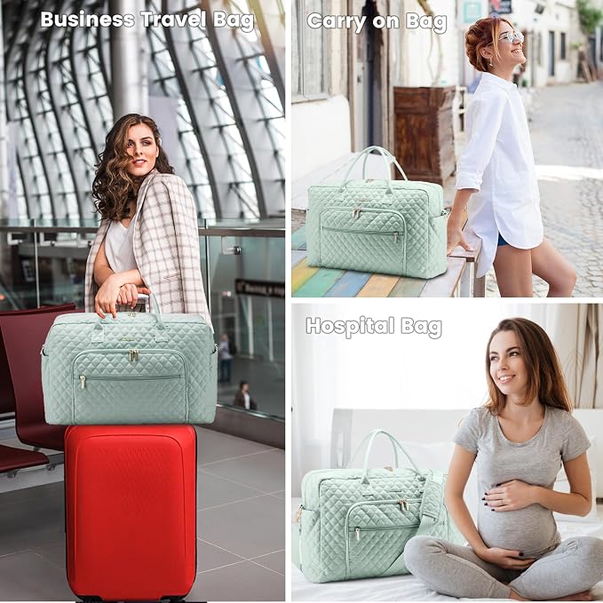 LOVEVOOK Travel Duffle Bag - Women's Weekender Carry On Overnight Laptop & Gym Bag With Toiletry/Shoe Pocket, Hospital Labor Bag - Image 6