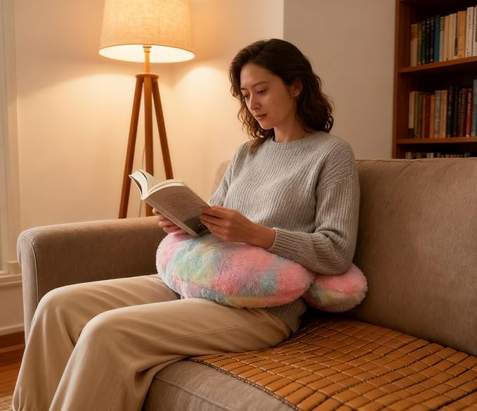 Car Travel Pillow, car Pillow for Kids and Adults, Ergonomic Travel Pillow Providing Neck and Body Support, a Sleep aid, Children's Travel Pillow-Rainbow Powder - Image 9