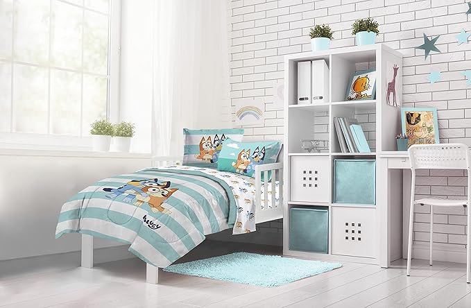 Jay Franco Bluey & Bingo 4 Piece Toddler Bedding Set, Kids Comforter Set | Bed in a Bag, Comforter Sheets Pillowcase, Official Brand, Soft Microfiber, Machine Washable, Easy Care, Kids Gift - Image 7