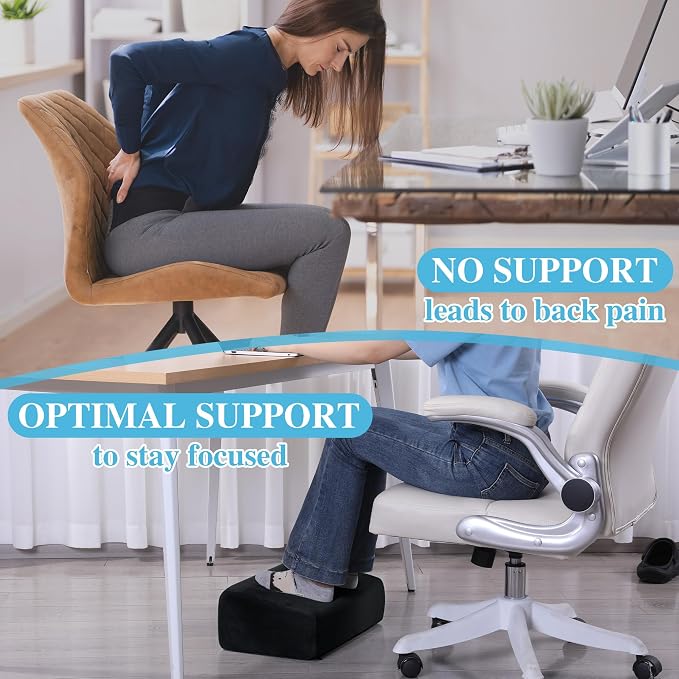 Under Desk Foot Rest, ROYALAY Ergonomic Office Footrest with 3 Adjustable Heights, High-Density Memory Foam Leg Rest for Home, Travel, Airplane with Washable Cover - Image 7