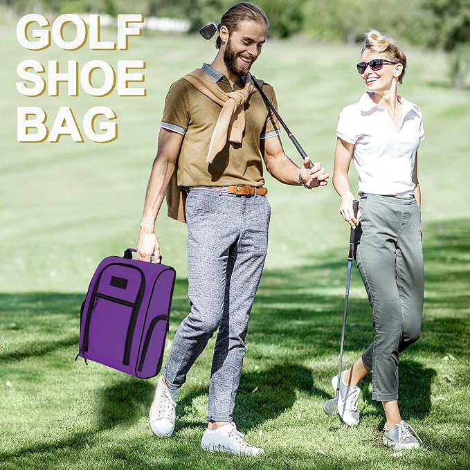 Goloni Golf Shoe Bag for Men Women, Ventilated Golf Shoe Bag with Side Pockets, Lightweight Portable Golf Shoe Carrier for Golf Shoes, Tees, Balls & Accessories,Purple - Image 6