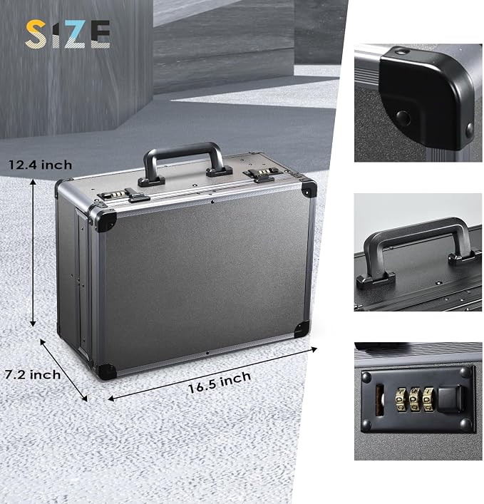 Yueieoun Barber Case with Clippers Sliding Tray, Profesional Barbers Briefcase Tool Case, Travel Barber Cases for Clippers and Supplies, Hair Scissors Trimmer Organizer, Salon Grooming Hard Suitcase - Image 7