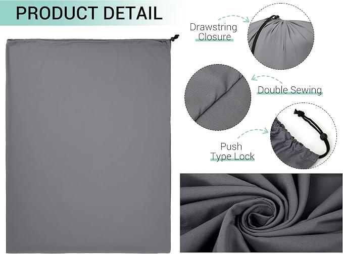 ZPECC Bulk Travel Laundry Bag,Extra Large Heavy Duty Laundry Bags 24 Pack,Washable Dirty Clothes Organizer for Commercial College Dorm Hotel Camping and Home Storage 30x40(Grey) - Image 7
