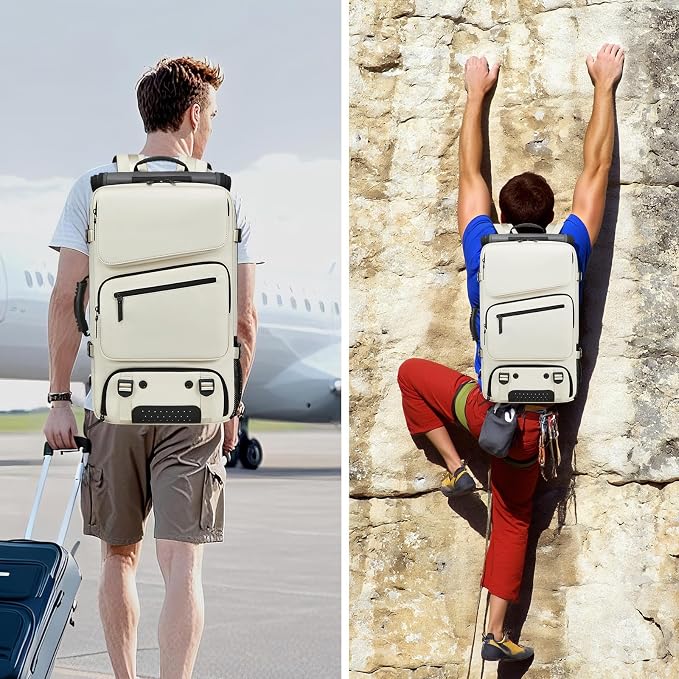 Backpack for Traveling On Airplane,Expandable Carry On Laptop Backpack for Men and Women,Outdoor Travel Bag,Off White - Image 7