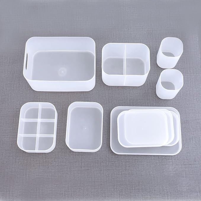 OCHEAL Makeup Organizer Case Set: Stackable Clear Vanity Storage - Multi-size Holder for Makeup, Jewelry, Toiletries - Image 8