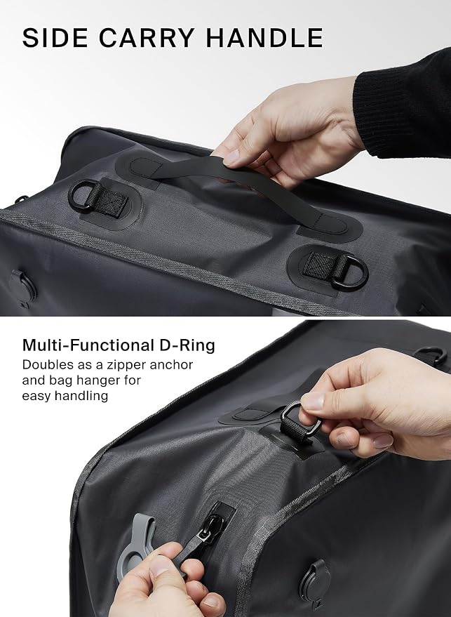 Black Voyage Reusable Vacuum Compression Travel Bag for Carry-On Suitcase and Backpack, Recycled IPX8 Waterproof Space Saver Vacpack (1-Pack, 21L - No Pump) - Image 8