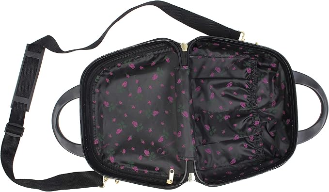 Betsey Johnson Hardside Cosmetic Case - Lightweight Small Size Hardshell Travel Hand Makeup Bag - Adjustable Shoulder Strap - Bag for Women and Girls - Multi-Functional Case - Image 6