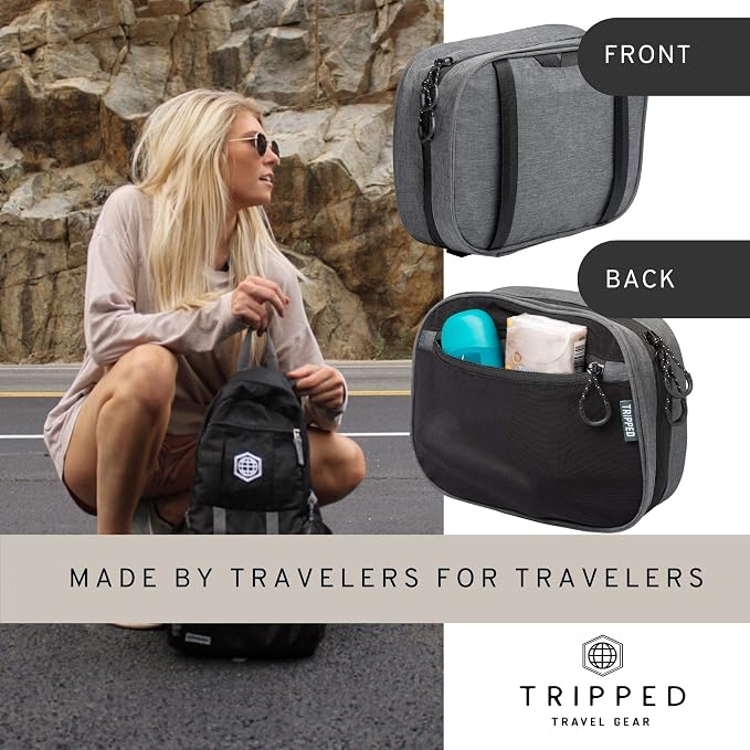 Toiletry Bag Kit 3 Piece Set: Hanging Travel Toiletry Bag + 311 TSA Cosmetic Liquid Bag + Accessory Organizer Pouch - Image 7
