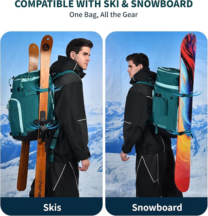 55L-70L Expandable Ski Boot Bag – Waterproof, Durable with Helmet Compartment – Ideal for Ski & Snowboard Gear – Men & Women - Image 7