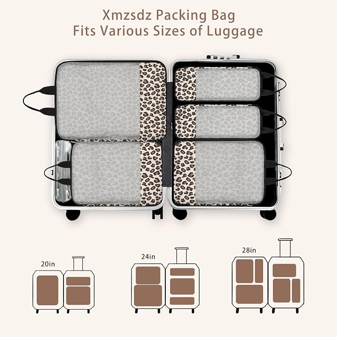 7 Pcs Compression Packing Cubes for Travel Luggage, Lightweight Suitcase Organizer Bags Set, Compression Packaging Cube for Travel Essentials, Packing Cubes for Carry on Suitcase - Image 7
