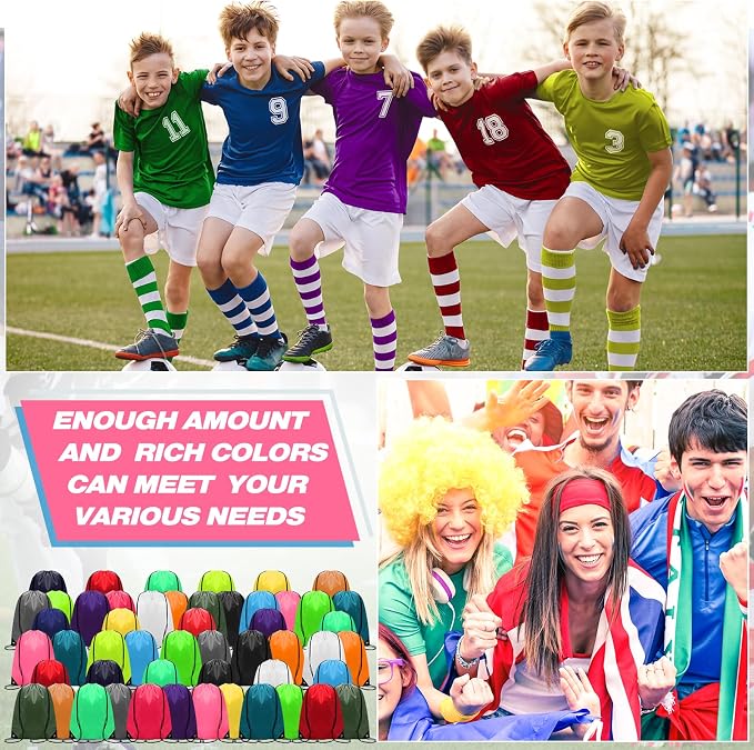 Shappy 300 Pcs Drawstring Backpack Bulk Sports Gym Cinch Bag Polyester String Bag for Men Women (15 Colors) - Image 7