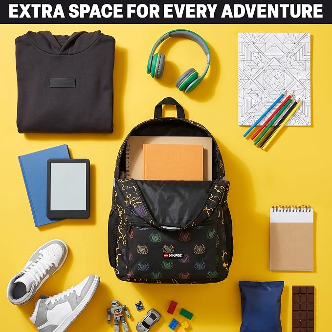 Get Trend Lego Ninjago Boys Backpack 4 Piece Set | 18 In Bookbag with Insulated Lunch Bag, Zipped Pencil Case & BPA-Free Water Bottle, Adjustable Padded Straps, Gifts for Boys - Image 7
