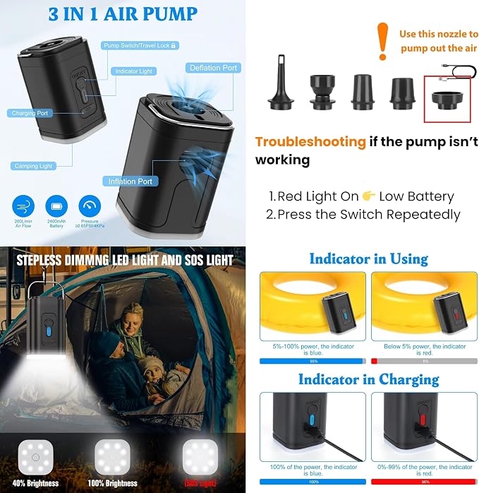 Vacuum Bags for Travel, IP67 Reusable Vacuum Seal Bags for Clothing with Electric Pump, Vacuum Seal Packing cube for Suitcases, Backpack & Travel (2PC+Pump) - Image 9