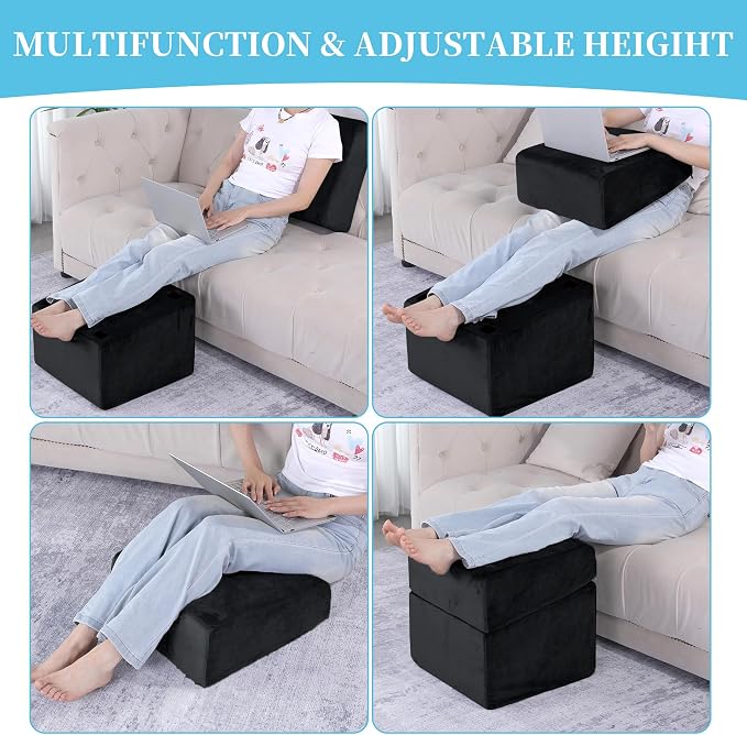 Under Desk Foot Rest, ROYALAY Ergonomic Office Footrest with 3 Adjustable Heights, High-Density Memory Foam Leg Rest for Home, Travel, Airplane with Washable Cover - Image 7