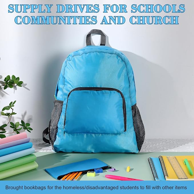 LEIFIDE 15 Pcs Backpack in Bulk 17 Inch Lightweight Foldable Student School Outdoor Travel Book Bag Assorted Colors - Image 7