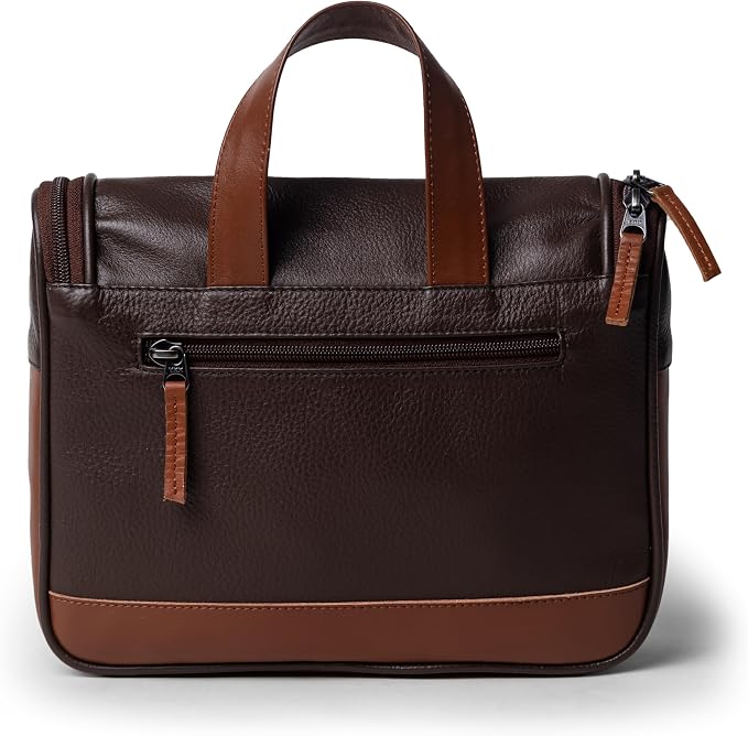 Sutton Handmade Genuine Cowhide Leather Hanging Toiletry Bag Travel Dopp Kit for Men and Women (Chocolate Brown) - Image 9