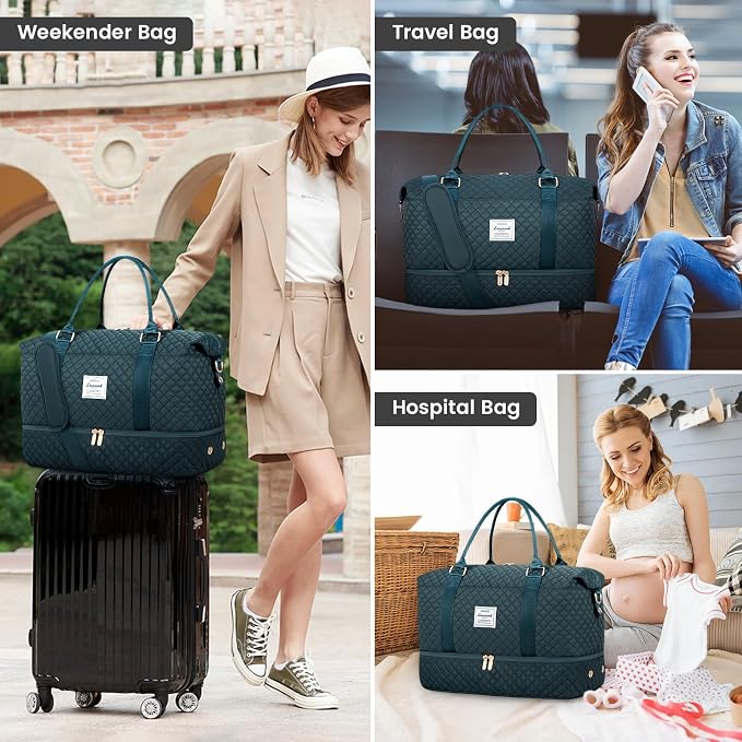 LOVEVOOK Travel Duffle Bag,Weekender Bags for Women with Shoe Compartment,Carry on Overnight Bag with Toiletry Bag,Gym Duffel Bag with Wet Pocket, Hospital Bags for Labor and Delivery - Image 6