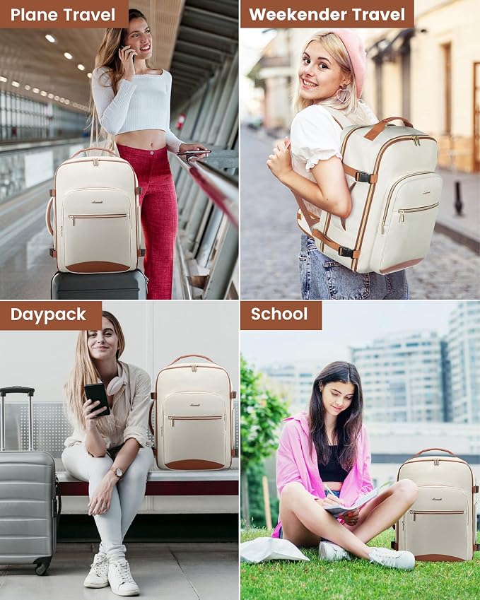 LOVEVOOK 40L Travel Backpack with Waist Strap,Flight Approved Carry on Backpack,Waterproof Personal Item Travel Bag,TSA Carry on Luggage Suitcase Travel Essentials,Gifts for Women & Men,fit 17" Laptop - Image 6