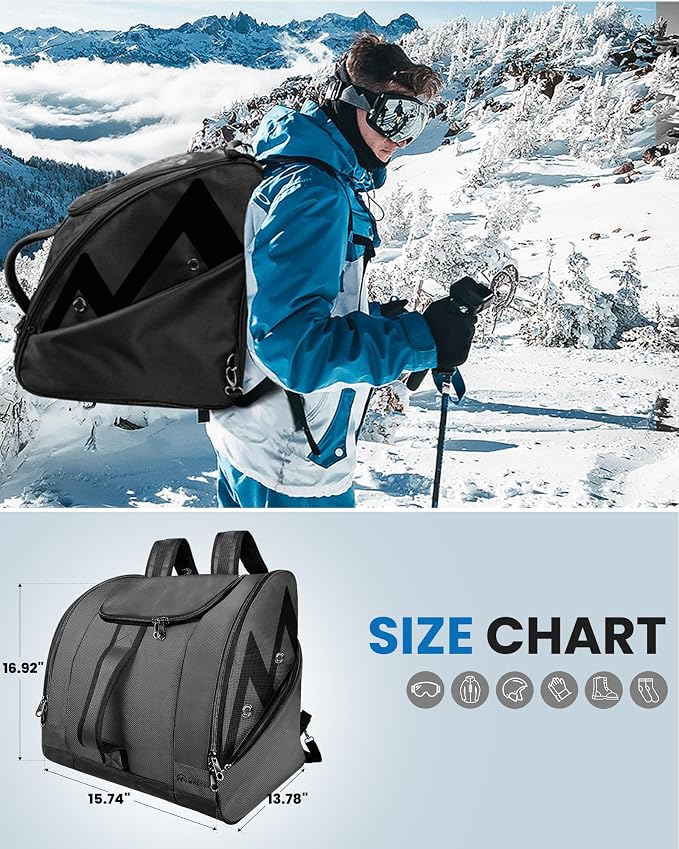 OutdoorMaster Boot Bag - Ski Boots and Snowboard Boots Bag, Excellent for Travel with Waterproof Exterior & Bottom - for Men, Women and Youth - Image 7